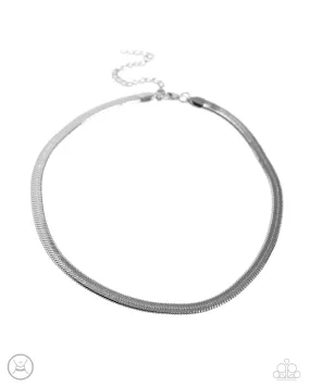 Paparazzi Musings Moment Silver Choker Necklace & Earring Set