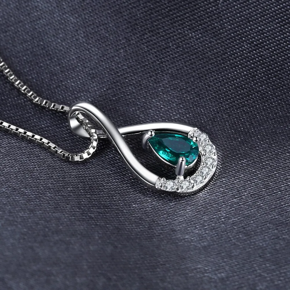 Pear Shape Emerald Pendant - 925 Sterling Silver