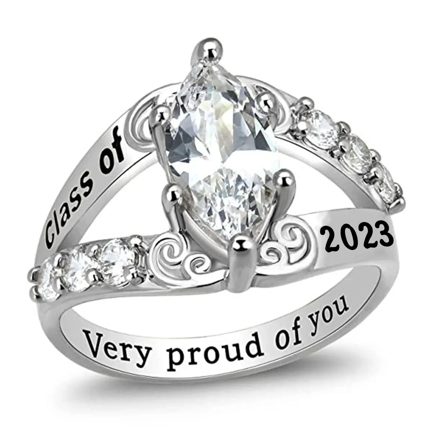 Personalized Class Rings High School and College for Women/Girls Graduation Gift