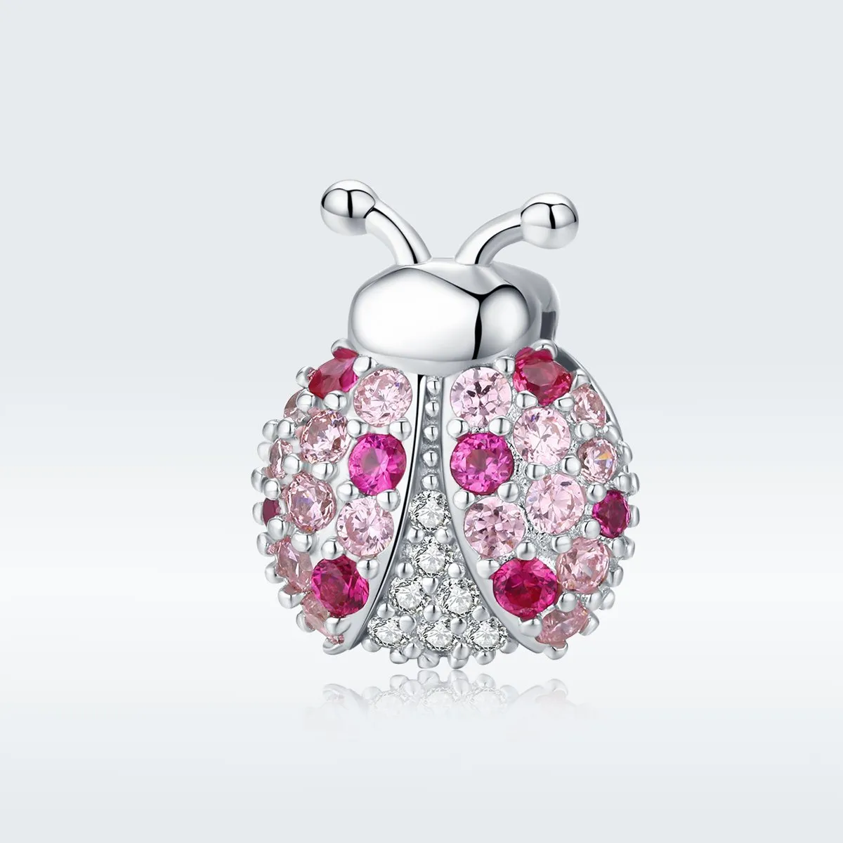 Pink Ladybird 925 Sterling Silver Clip Charm