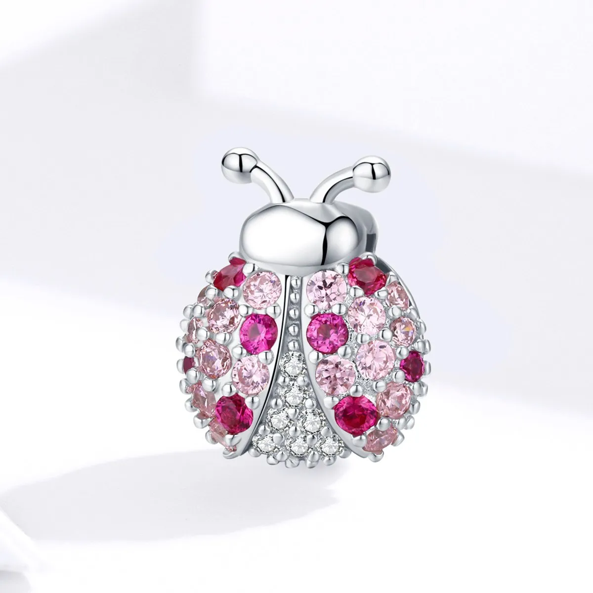 Pink Ladybird 925 Sterling Silver Clip Charm