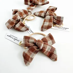 Plaid Bow Hair Elastic