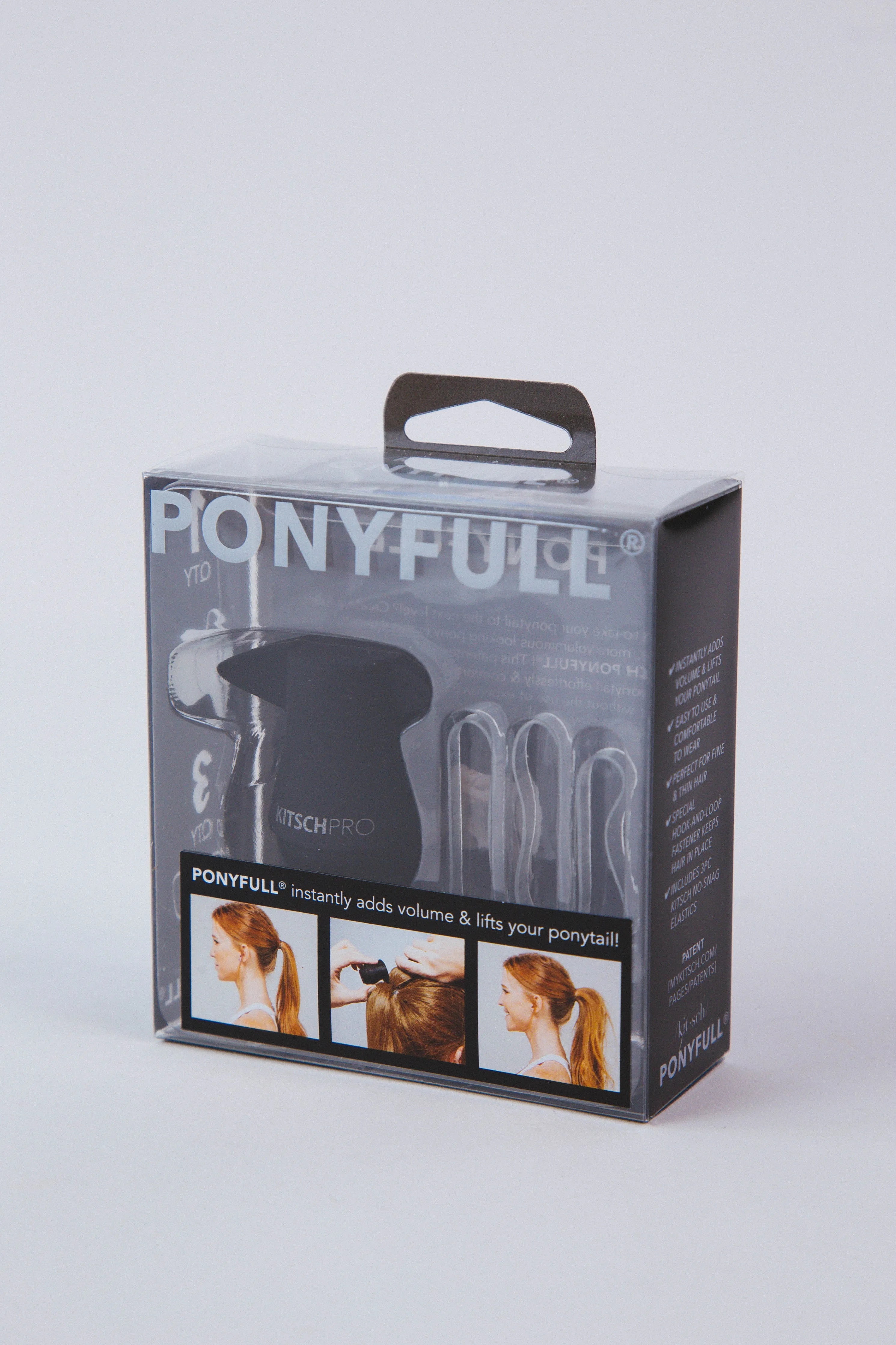 Ponyfull Ponytail Volumizer, Black | Kitsch