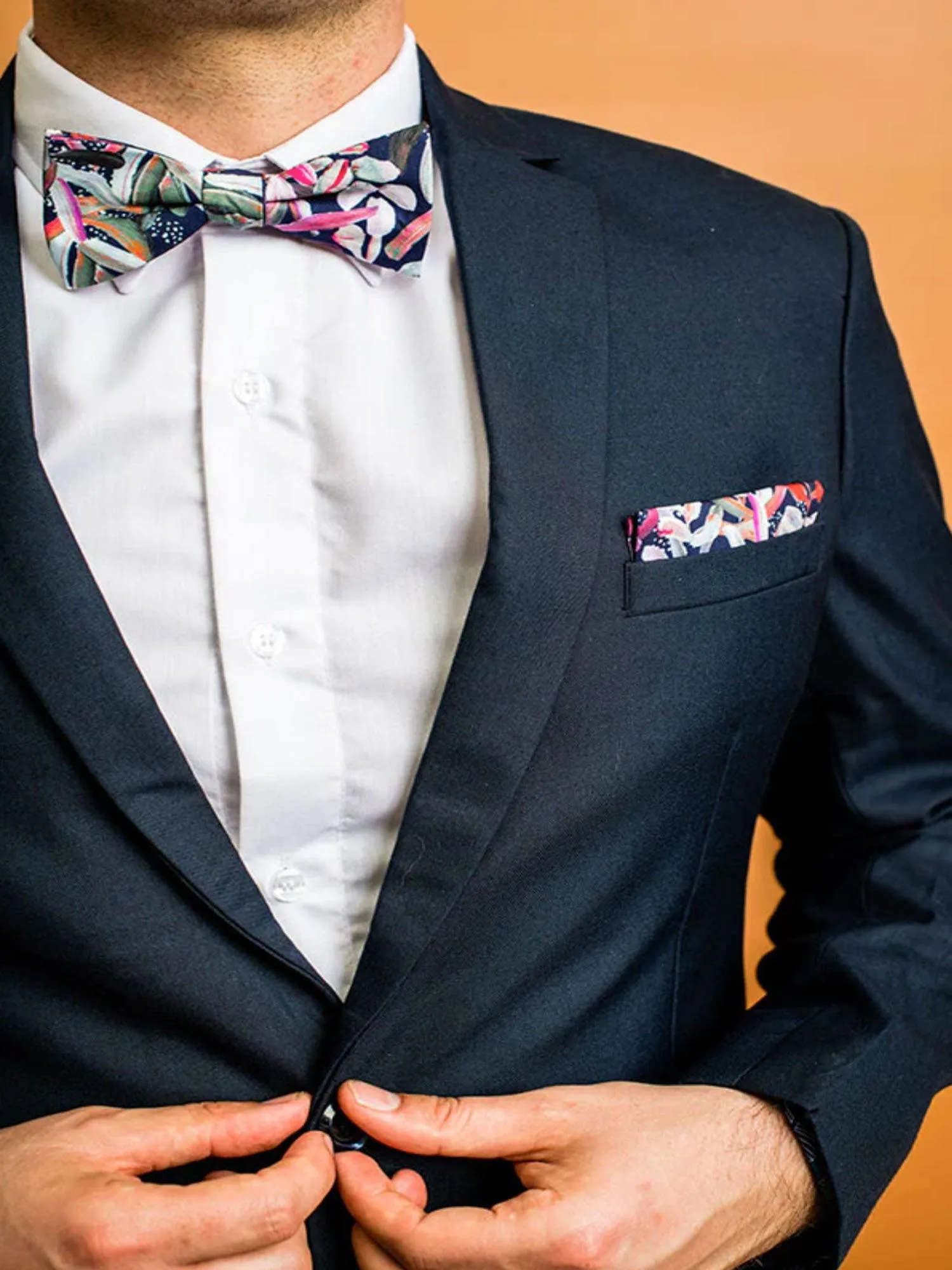 Protea Navy Bow Tie