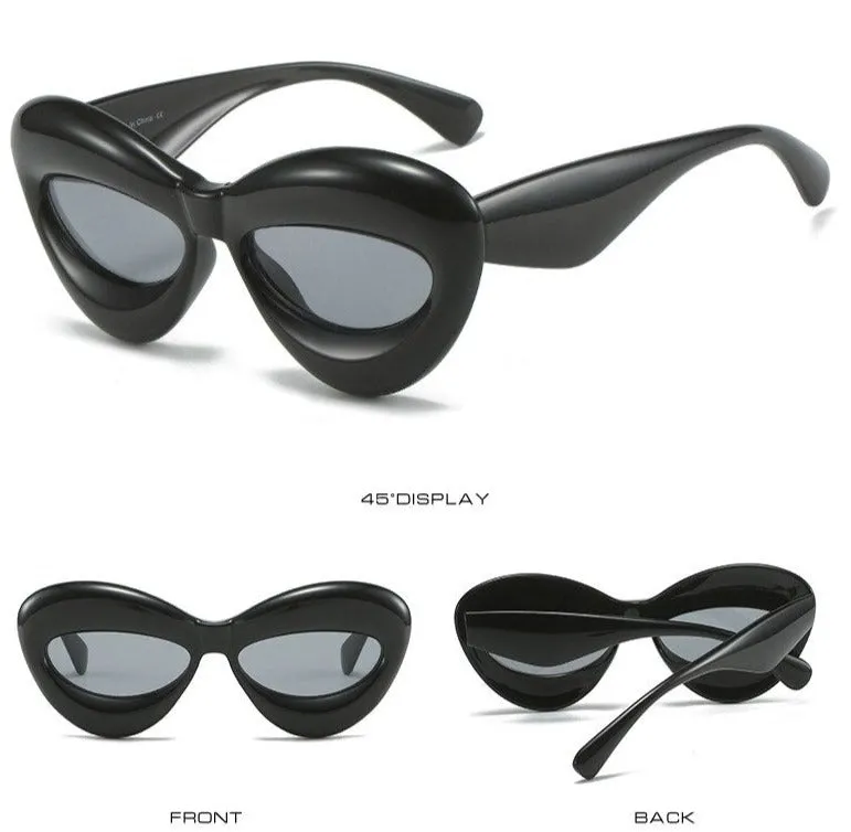 Punk Cat Eye Big Frame Sunglasses