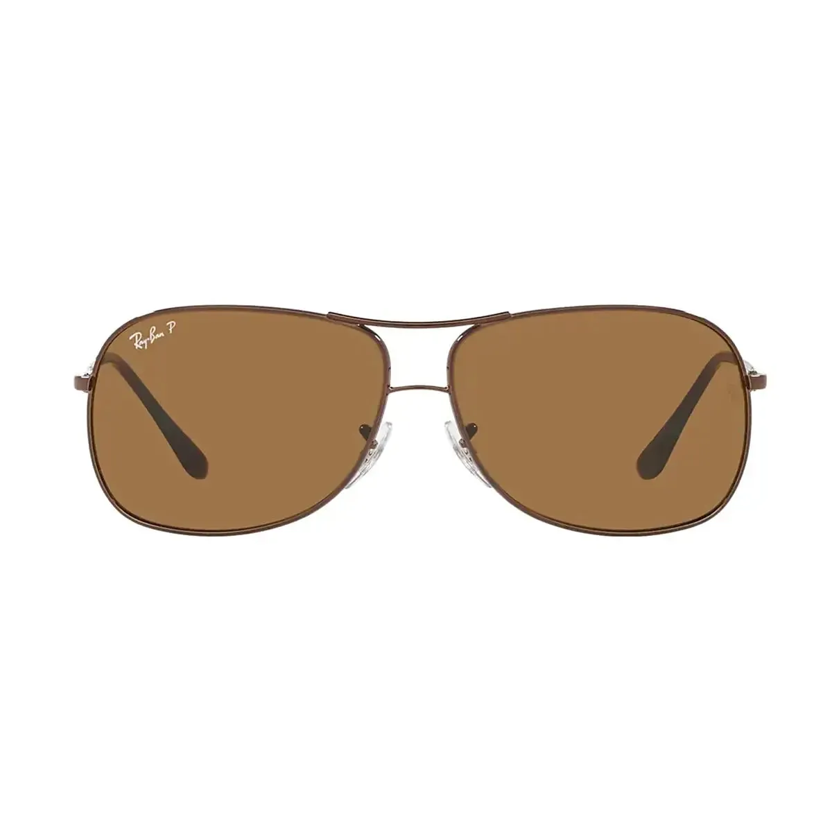 Ray-Ban Men's Polarized Aviator Sunglasses RB3267 Brown