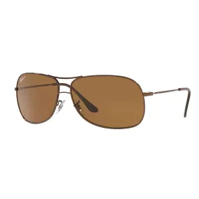 Ray-Ban Men's Polarized Aviator Sunglasses RB3267 Brown