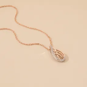 Rose-Tone Sterling Silver Lattice Raindrop Pendant