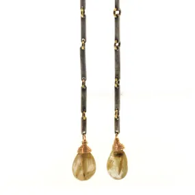 Rutliated Quartz Bar Earrings