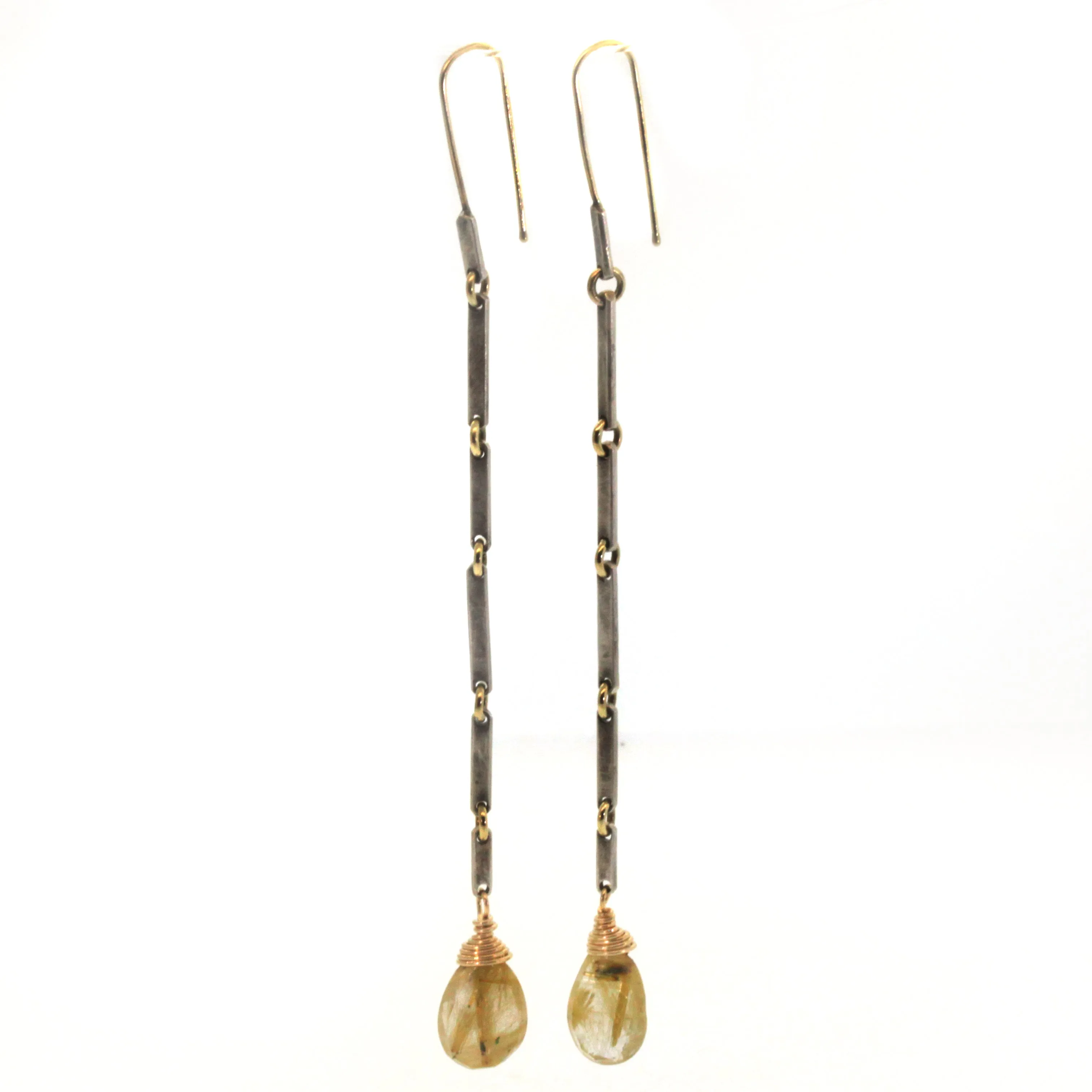 Rutliated Quartz Bar Earrings