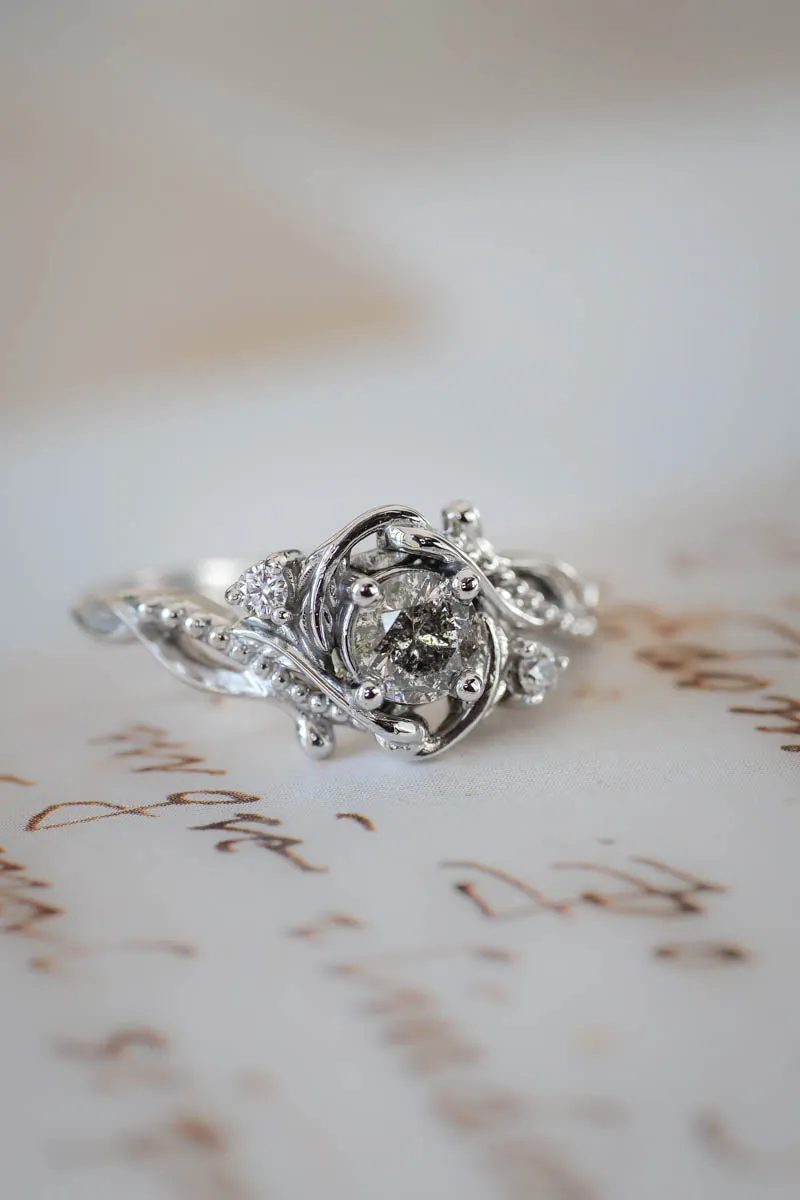 Salt and pepper diamond engagement ring  / Undina