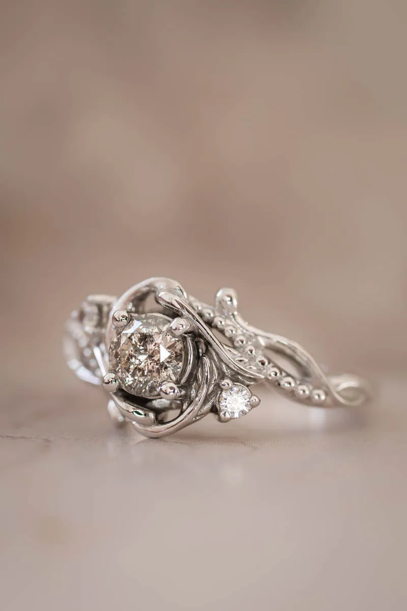 Salt and pepper diamond engagement ring  / Undina