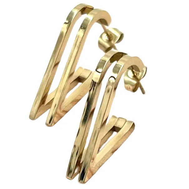 Sasha gold hoop stud earrings