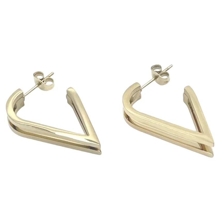 Sasha gold hoop stud earrings