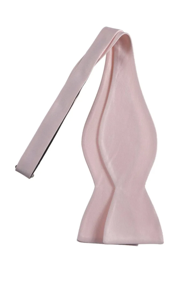 Satin Self Tie Bow Tie with Adjustable Neck Strap for Wedding Prom