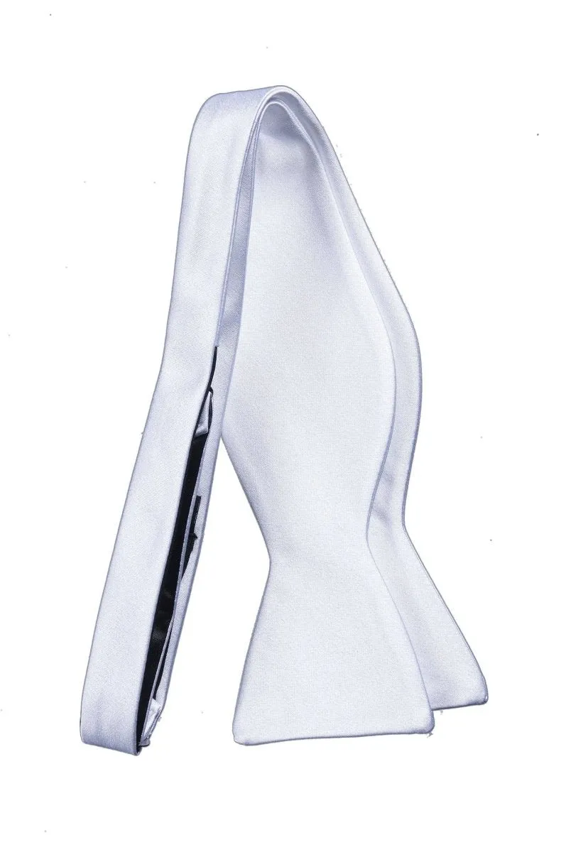 Satin Self Tie Bow Tie with Adjustable Neck Strap for Wedding Prom