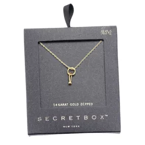 Secret Box 14K Gold Dipped Geometric Metal Pendant Necklace