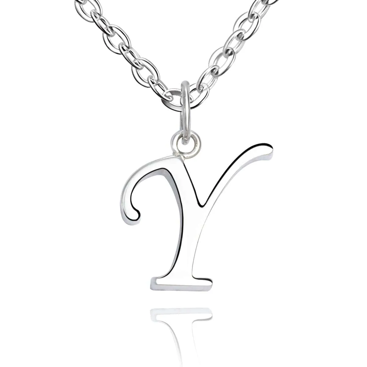 Simple Initial Necklaces Sterling Silver, 18-20