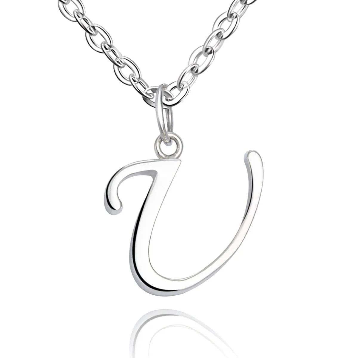 Simple Initial Necklaces Sterling Silver, 18-20