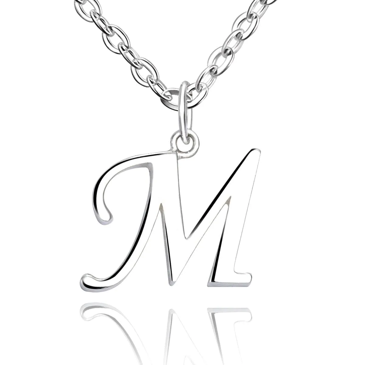 Simple Initial Necklaces Sterling Silver, 18-20