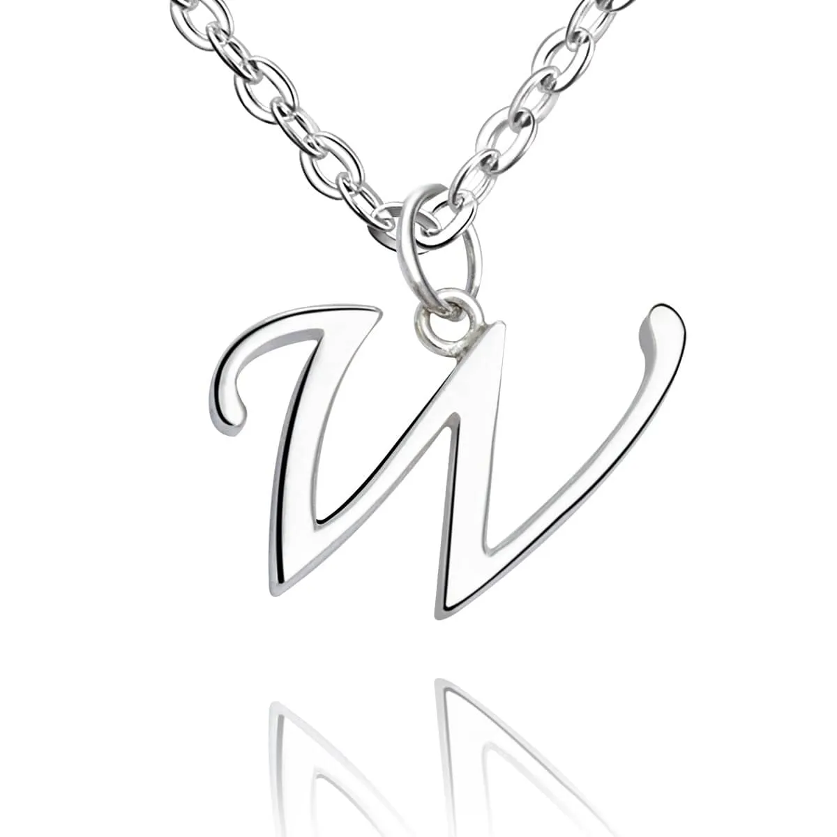 Simple Initial Necklaces Sterling Silver, 18-20