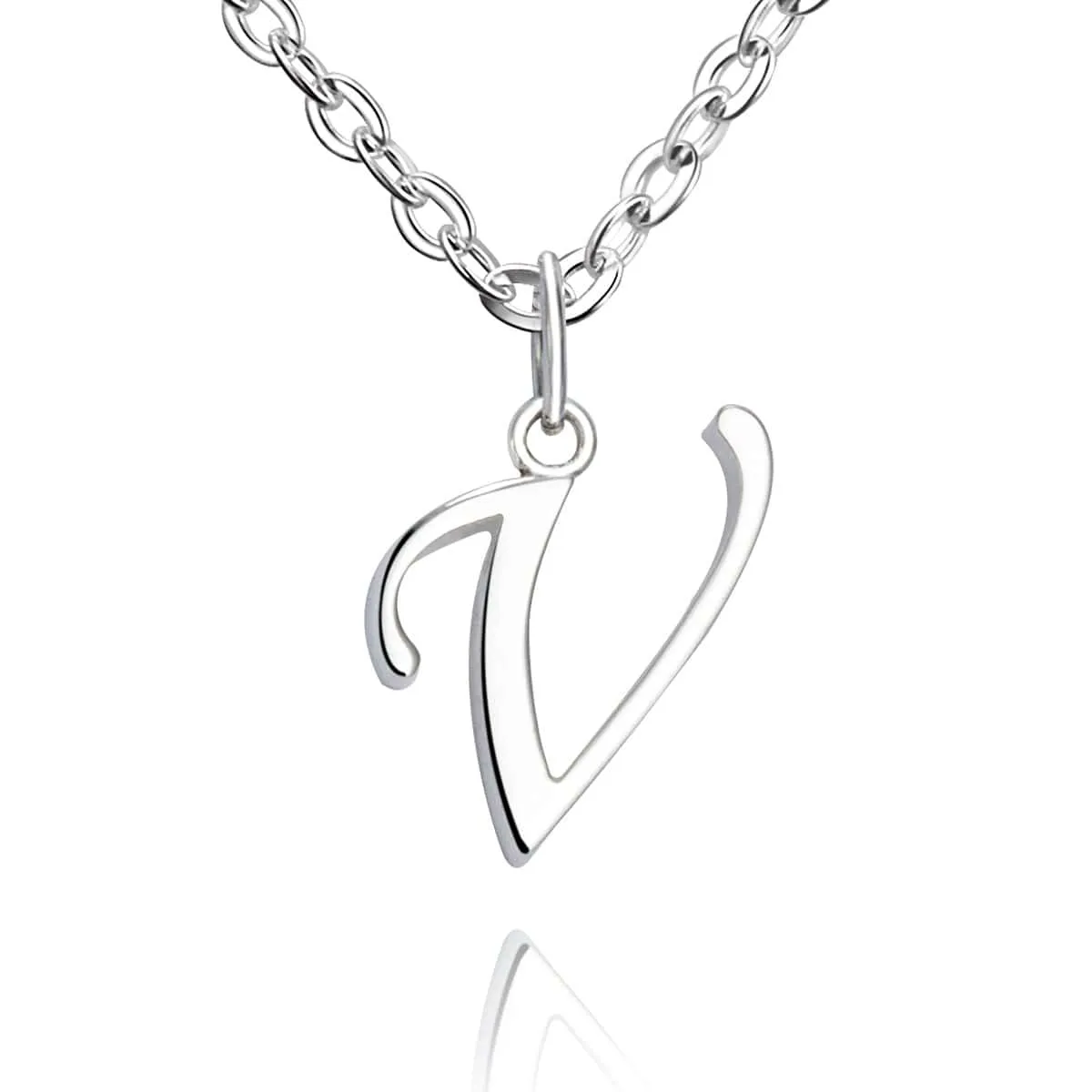 Simple Initial Necklaces Sterling Silver, 18-20