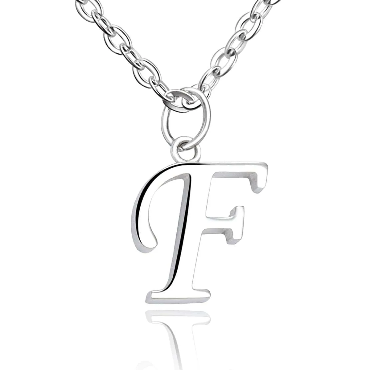 Simple Initial Necklaces Sterling Silver, 18-20