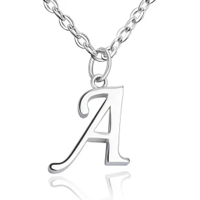 Simple Initial Necklaces Sterling Silver, 18-20