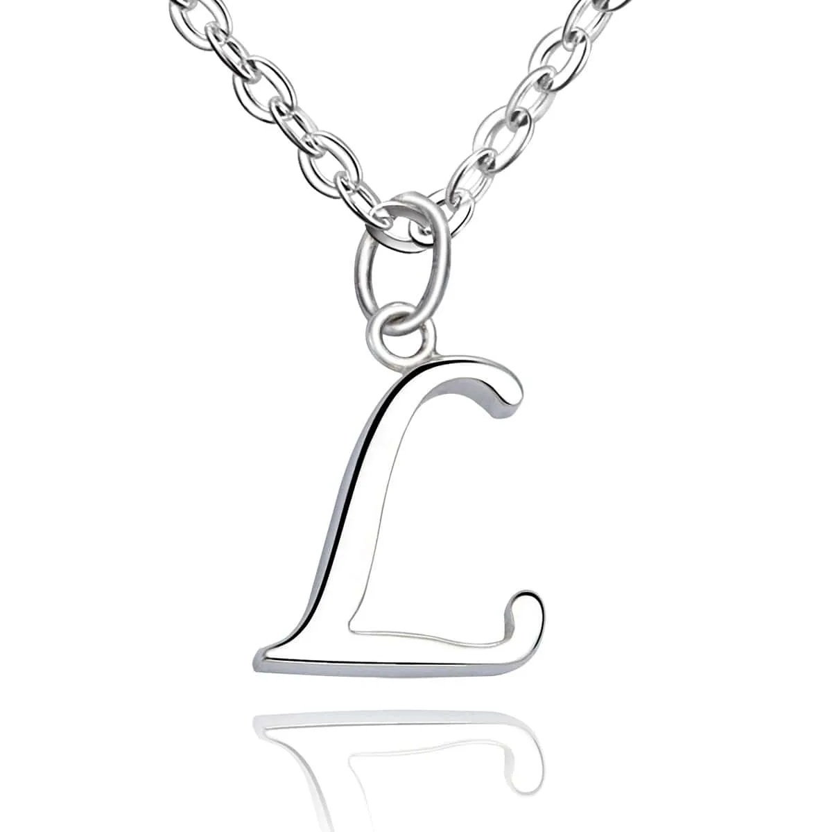 Simple Initial Necklaces Sterling Silver, 18-20