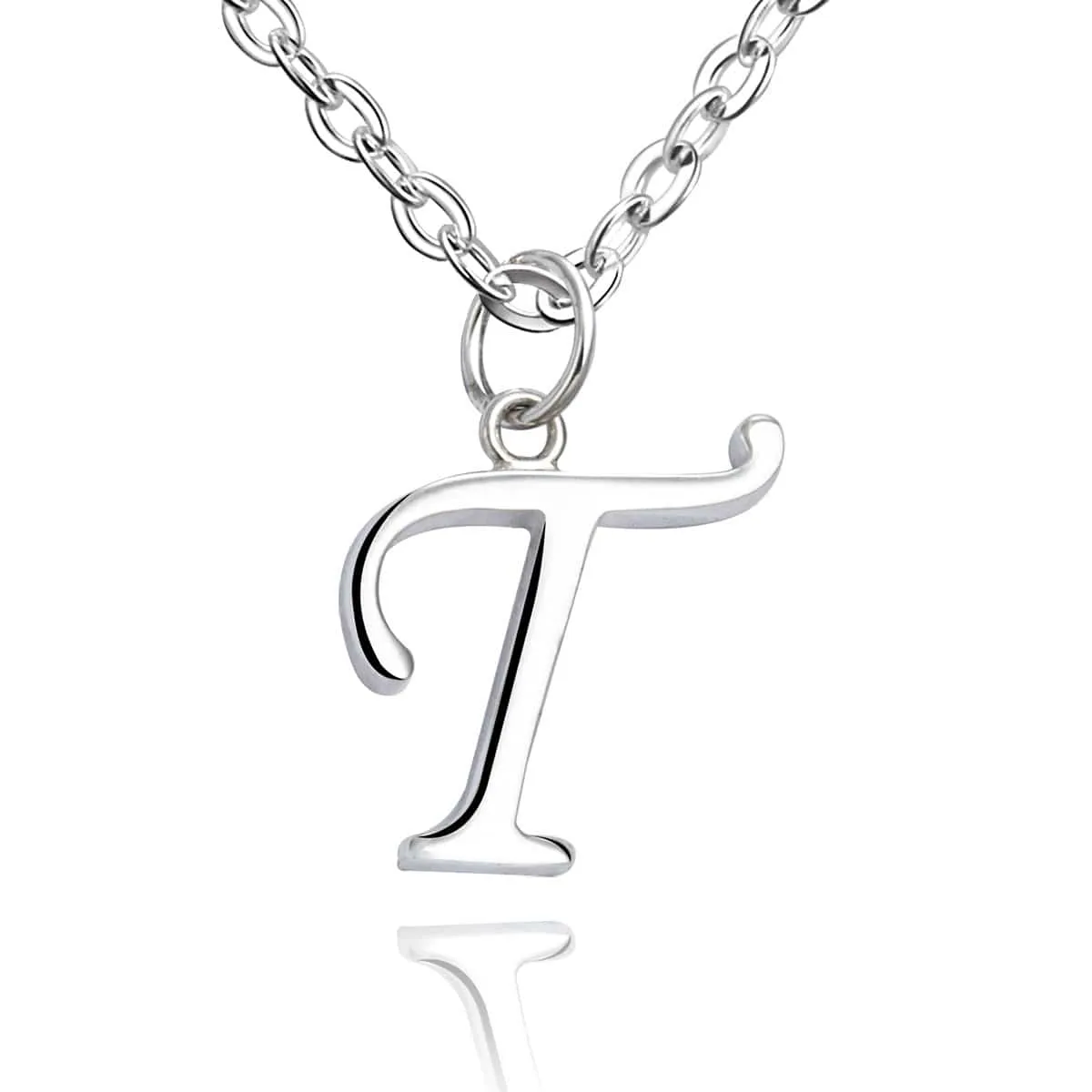 Simple Initial Necklaces Sterling Silver, 18-20