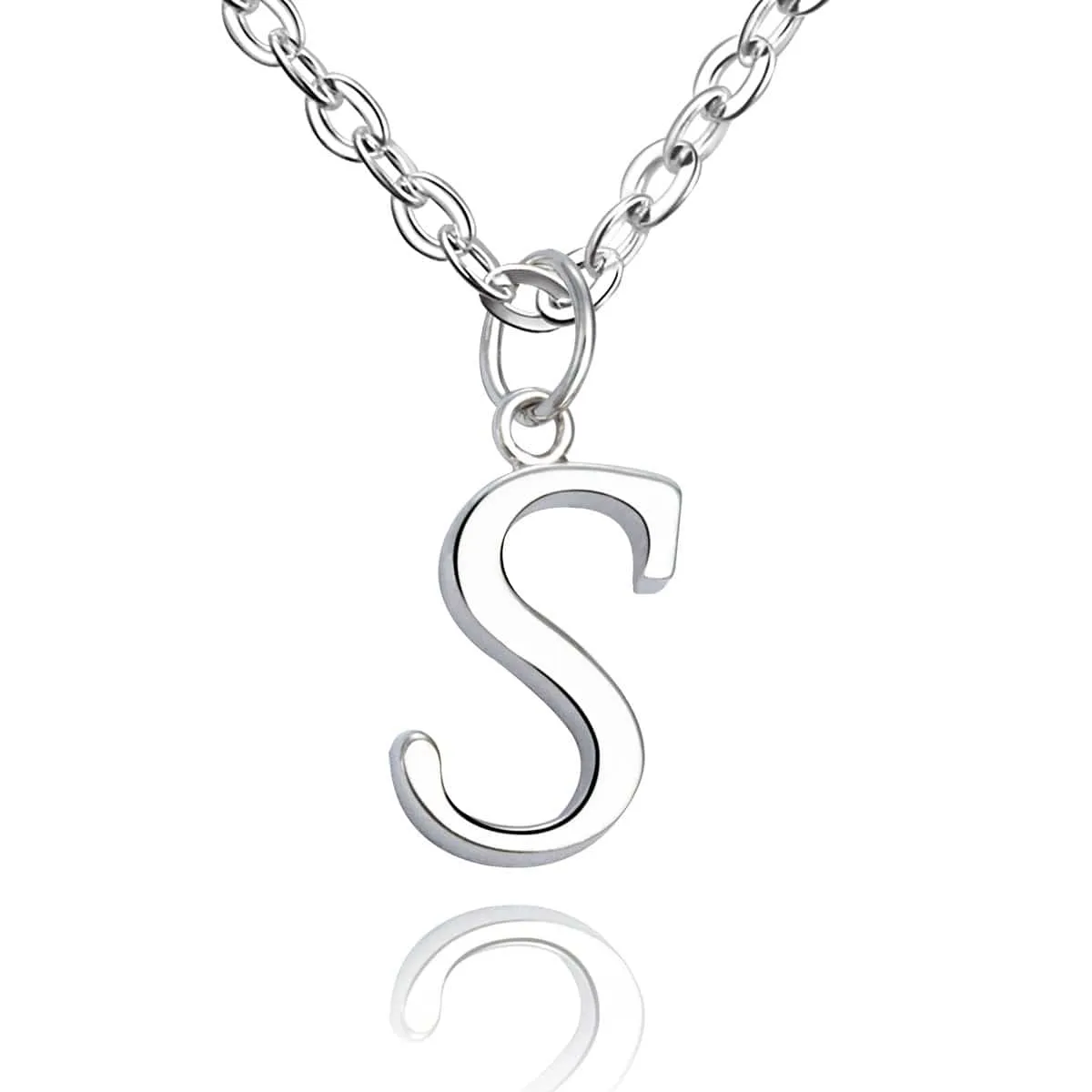 Simple Initial Necklaces Sterling Silver, 18-20