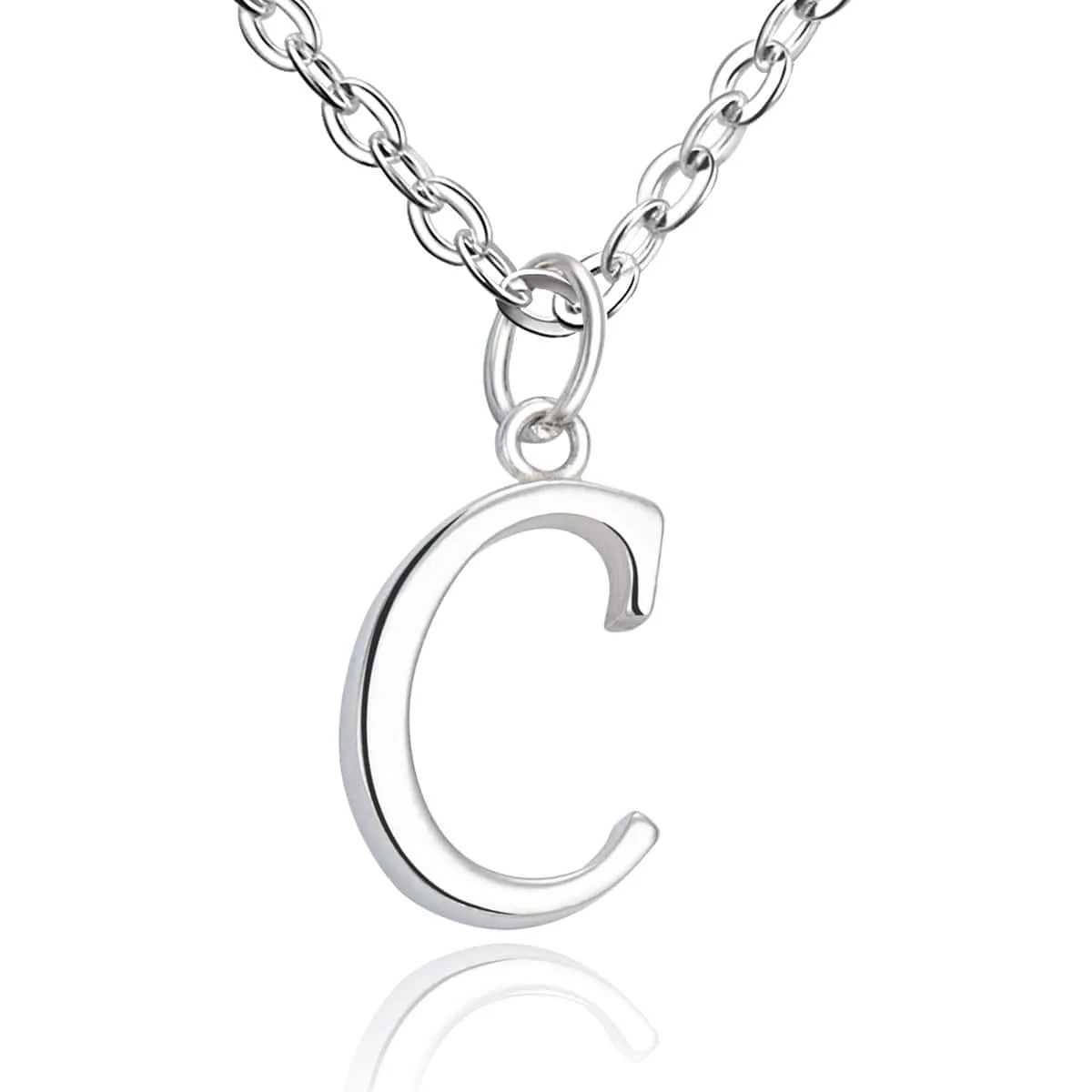 Simple Initial Necklaces Sterling Silver, 18-20