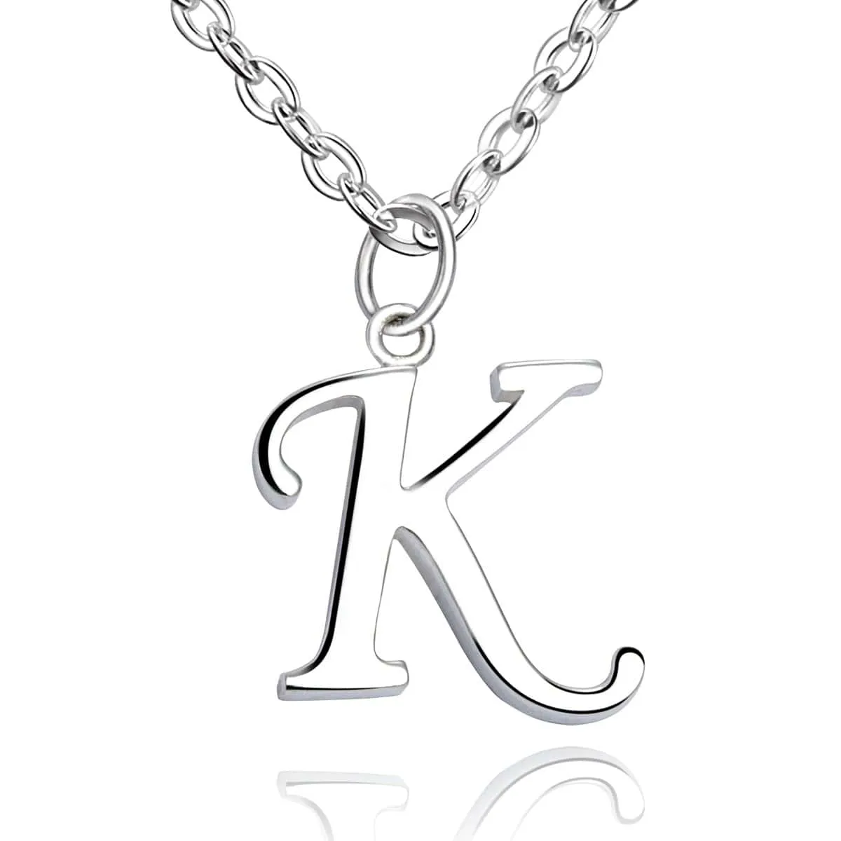 Simple Initial Necklaces Sterling Silver, 18-20