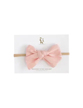 Skylah Pinwheel Linen Bow Headband - Strawberry Shortcake