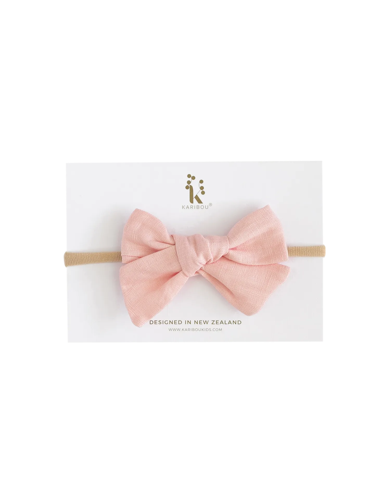 Skylah Pinwheel Linen Bow Headband - Strawberry Shortcake