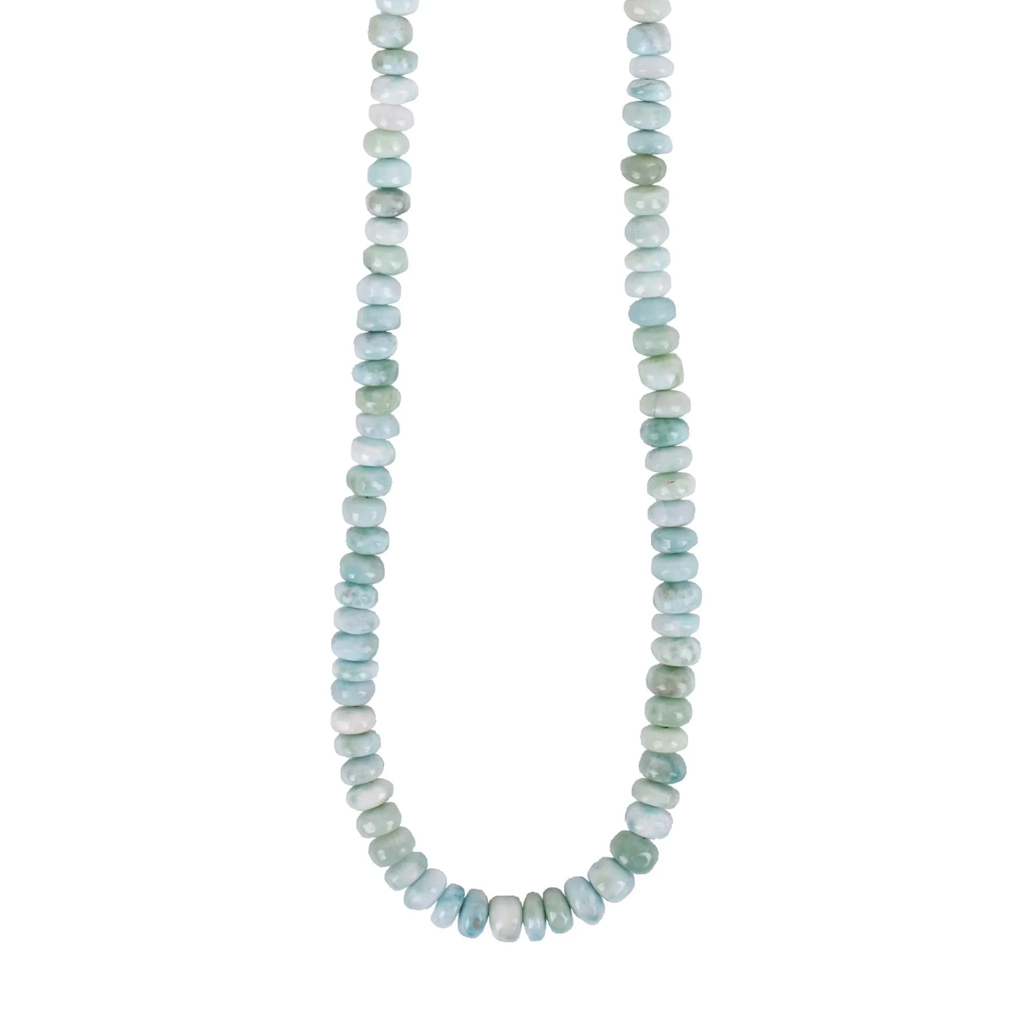 Smooth Larimar Beaded Necklace