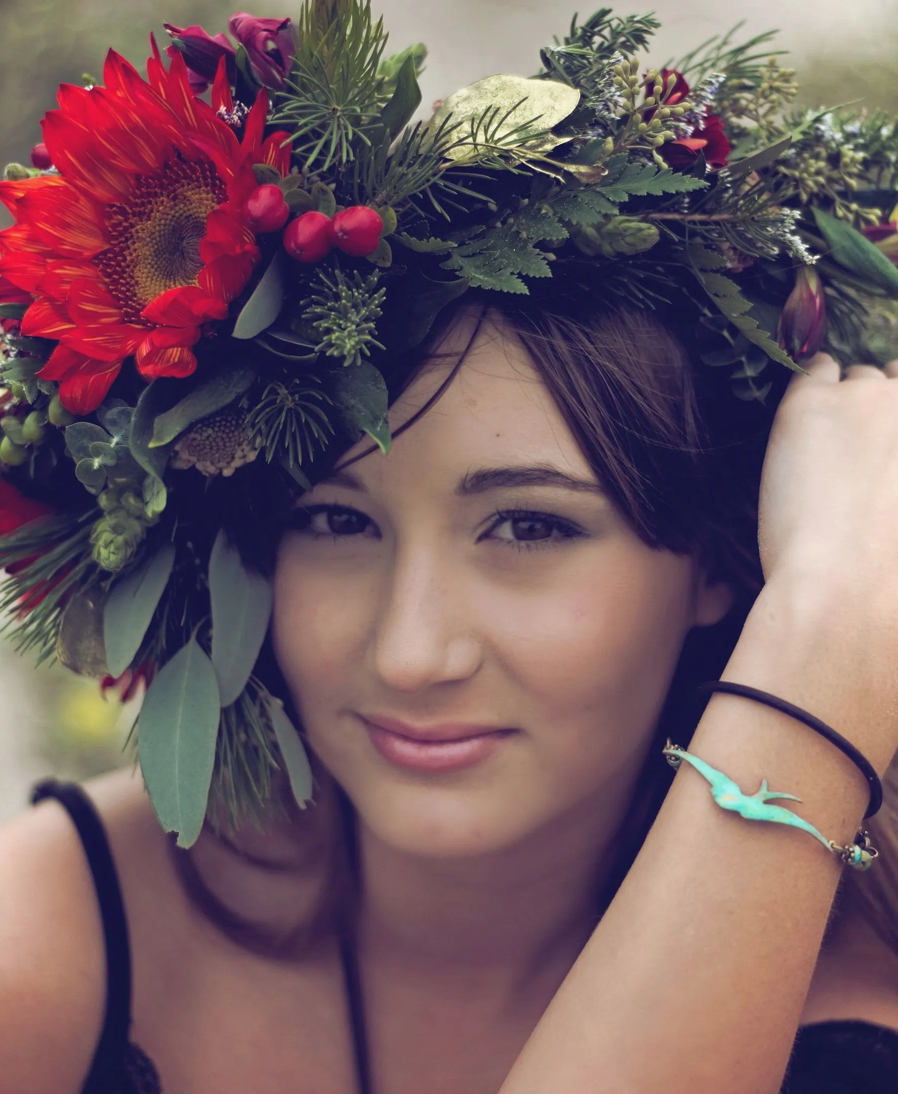 soaring bird leather wrap bracelet // choker