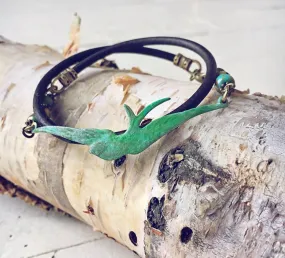 soaring bird leather wrap bracelet // choker