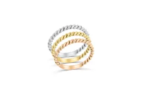 Solid 14K Gold Twist Band BAN024