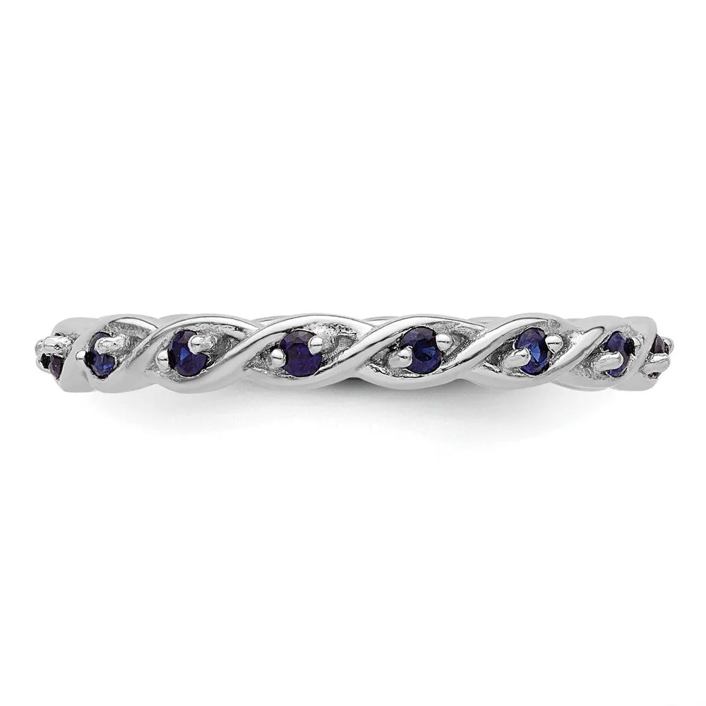 Stackable Expressions Created Sapphire Ring in Sterling Silver