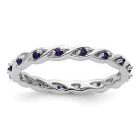 Stackable Expressions Created Sapphire Ring in Sterling Silver