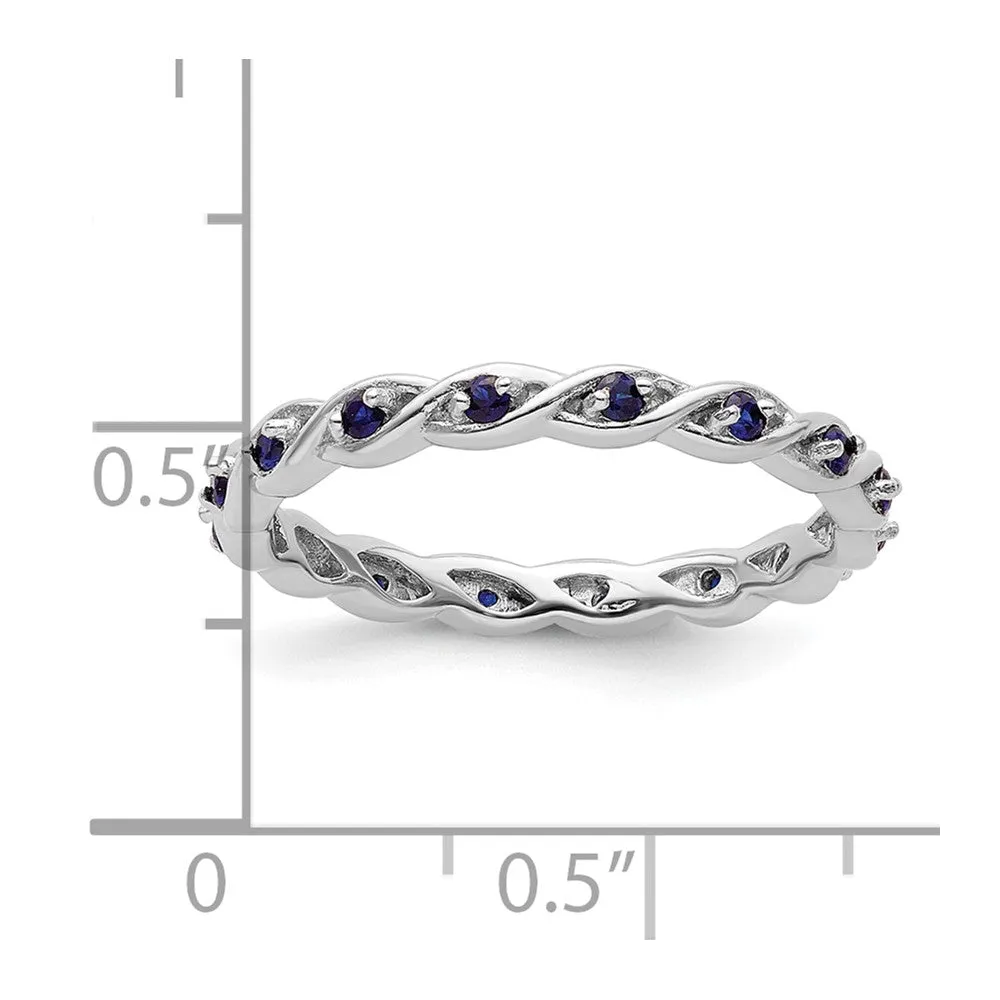 Stackable Expressions Created Sapphire Ring in Sterling Silver