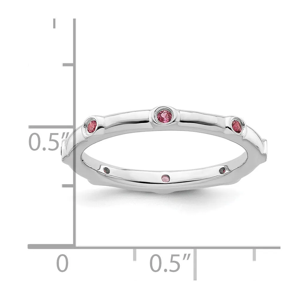 Stackable Expressions Pink Tourmaline Ring in Sterling Silver