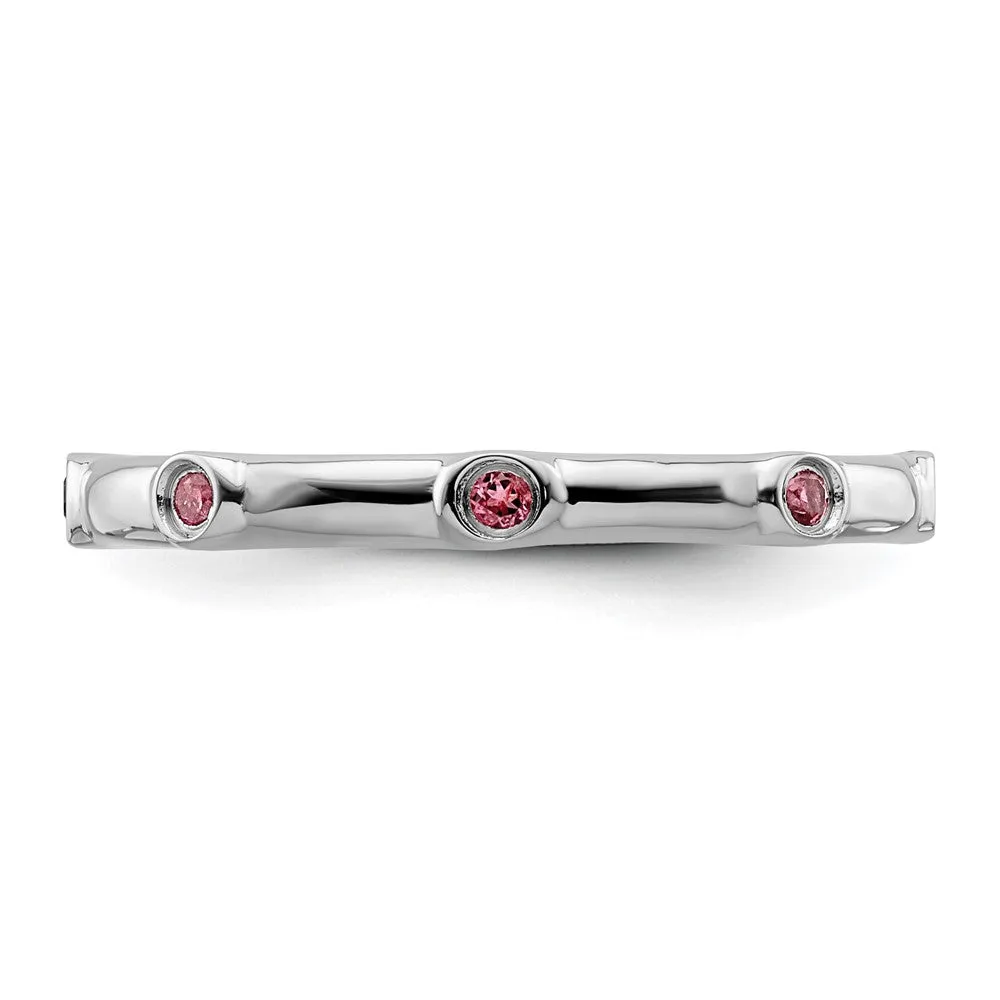 Stackable Expressions Pink Tourmaline Ring in Sterling Silver