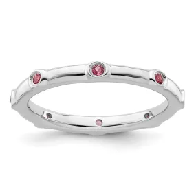 Stackable Expressions Pink Tourmaline Ring in Sterling Silver