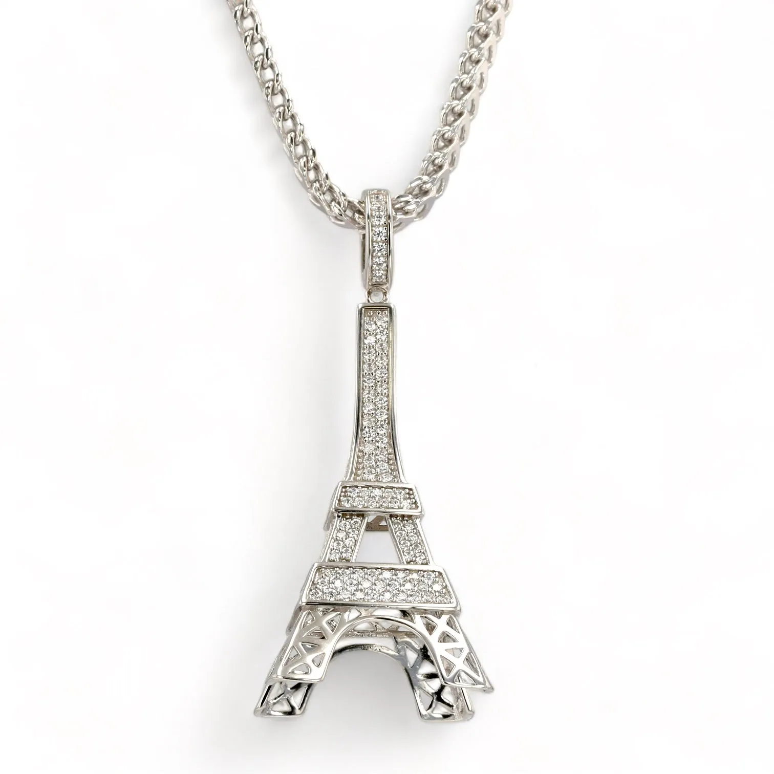 Sterling silver 925 choker sterling silver choker big tower Eiffel pendant-63839