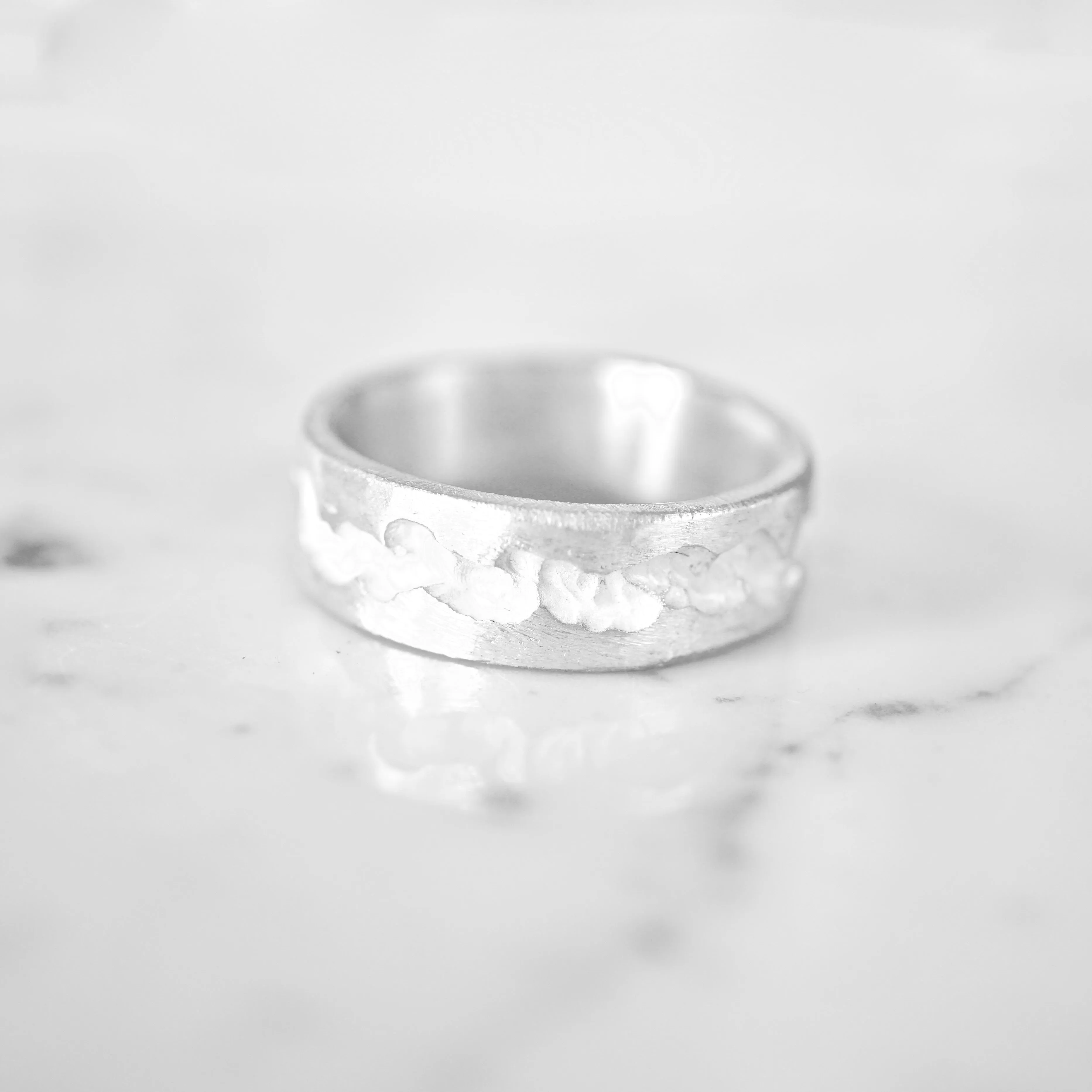 Sterling Silver Men's Wedding Band - Men's Fissure Silver Wedding Band - Mens Jagged Design Wedding Band