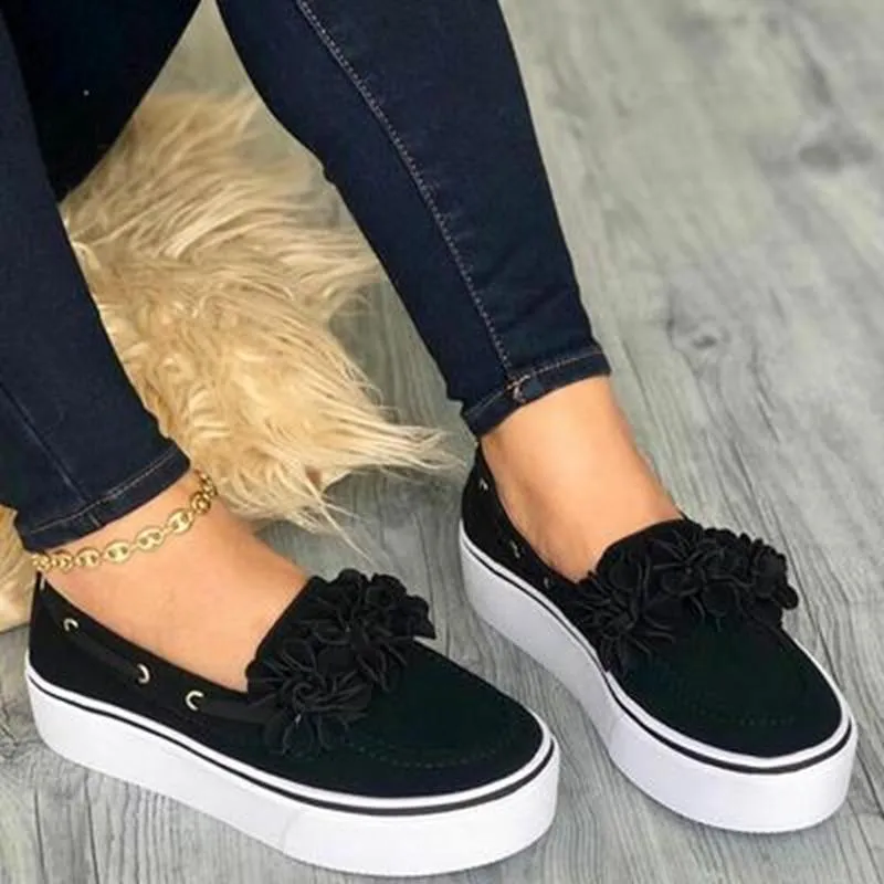 Suede Bow Tie Slip On Shallow Comfort Vulcanized Sneakers