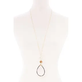 Teardrop Pendant Long Necklace