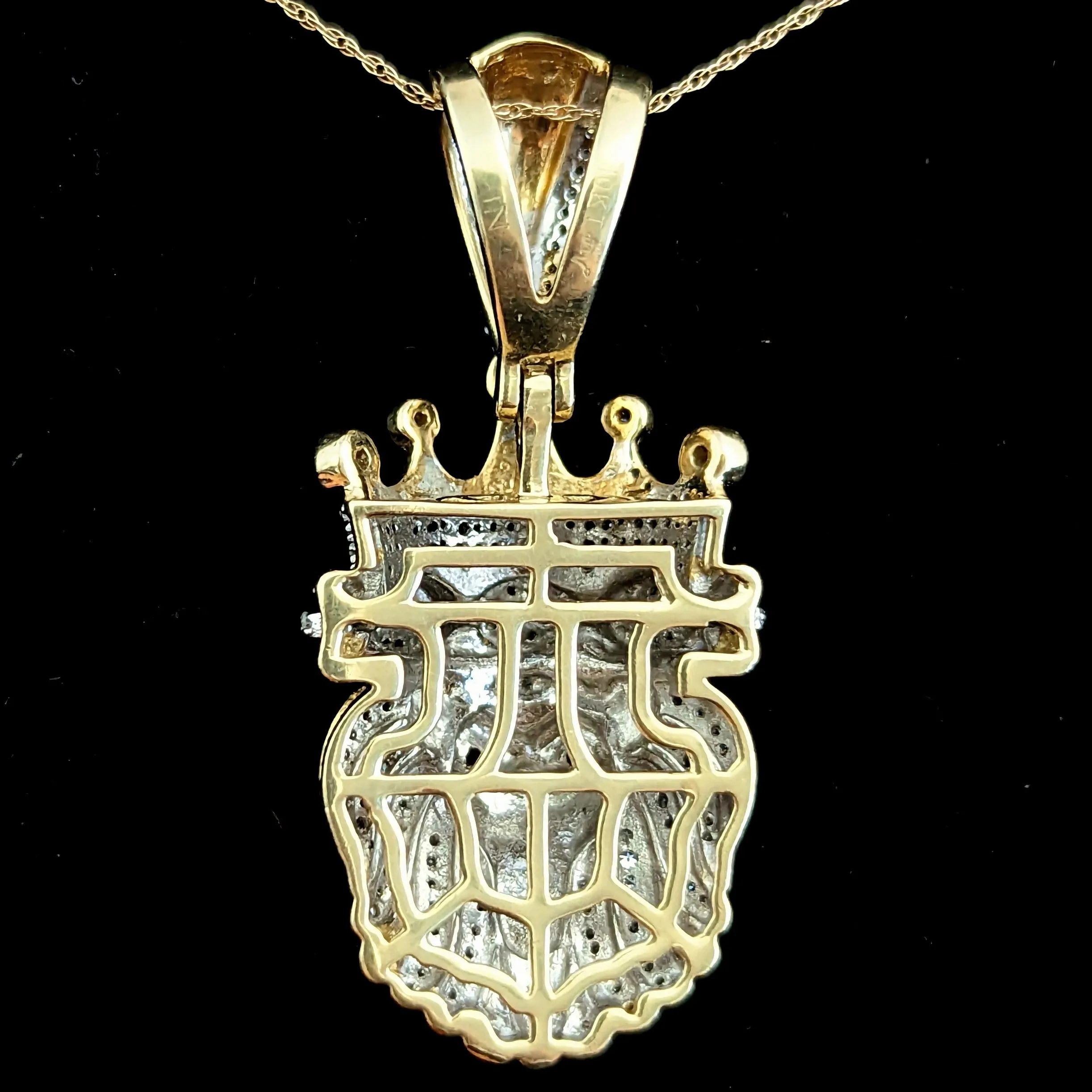 The Edinburgh - Estate Men's Diamond Ruby 10k Gold Lion in Crown Pendant